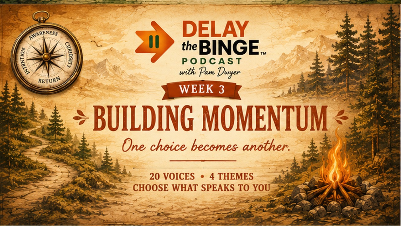 Building Momentum map from The Delay the Binge Journey showing five guest conversation stops